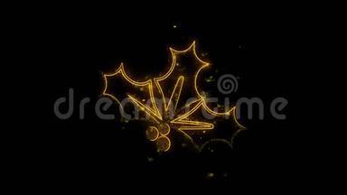 圣诞冬青浆果元素是由金色的微粒组成的，它能点燃烟火